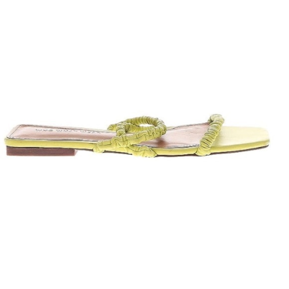 Lime Green Ruffled Slide Sandals Size 8 - Picture 2 of 2